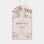 Waterverf Bloemachtige Bruidsdouche Bedankkaartje Cadeaulabel (Voorkant)