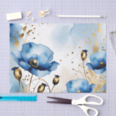Waterverf Bloemblauwe Poppies Tissuepapier (Craft)