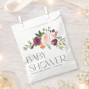 Waterverf bloemboeket herfst baby shower bedankzakje