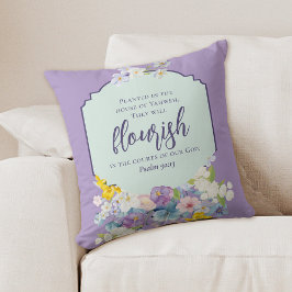 Waterverf Bloemboeket Schriftvers Kussen