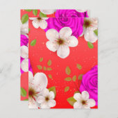 Waterverf bloemen 14 briefkaart (Voorkant / Achterkant)