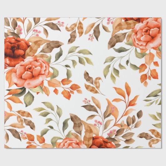 Waterverf bloemen 1 cadeaupapier (Vlak)