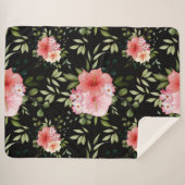 Waterverf bloemen 25 sherpa deken (Voorkant (horizontaal))