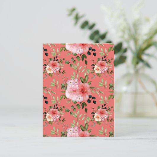 Waterverf bloemen 26 briefkaart (Staand voorkant)
