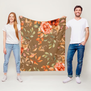 Waterverf bloemen 2 fleece deken