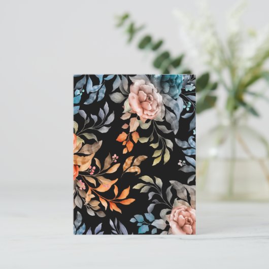 Waterverf bloemen 4 briefkaart (Staand voorkant)