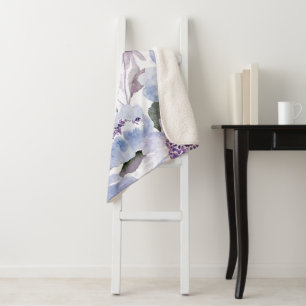 Waterverf bloemen 6 sherpa deken
