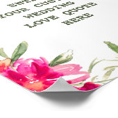 Waterverf bloemen Aangepaste bruiloft liefdesquote Poster (Hoek)