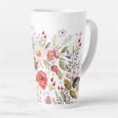 Waterverf bloemen aangepaste grote latte Mok (Rechterhoek)