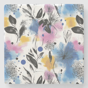 Waterverf Bloemen Abstract Patroon (13) Stenen Onderzetter