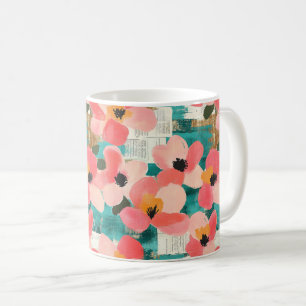  Waterverf Bloemen Abstract Patroon (4) Koffiemok