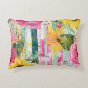 Waterverf Bloemen Abstract Patroon (7) Accent Kussen