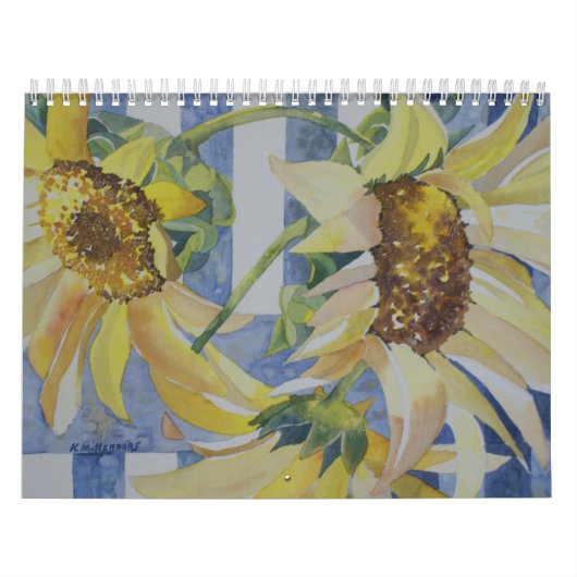 Waterverf bloemen agenda kalender (Hoes)