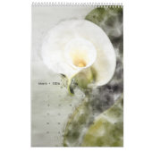 Waterverf bloemen agenda kalender (Mar 2026)