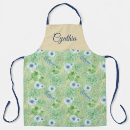 Waterverf Bloemen All Over Print Gepersonaliseerd Schort