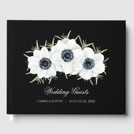Waterverf Bloemen Anemonen Bruiloft Gastenboek (Voorkant)