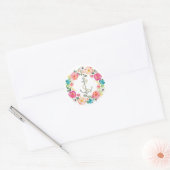 Waterverf Bloemen Anker Sticker (Envelop)