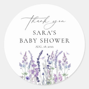Waterverf Bloemen Baby Shower Ronde Sticker