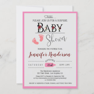 Waterverf Bloemen Baby Shower Uitnodiging voor Mei