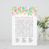 Waterverf bloemen Baby shower Word Search Game (Staand voorkant)