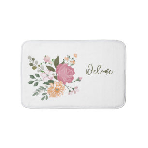 Waterverf bloemen badmat