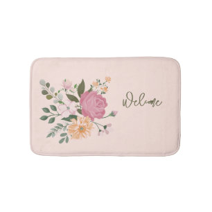 Waterverf bloemen badmat