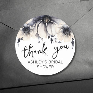 Waterverf Bloemen Bedankt Bruidsdiner Ronde Sticker