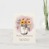 Waterverf Bloemen Bedrijf Thanksgiving Kaart (Voorkant)