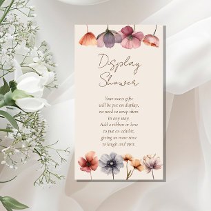 Waterverf Bloemen Beige Baby shower Display Douche Informatiekaartje