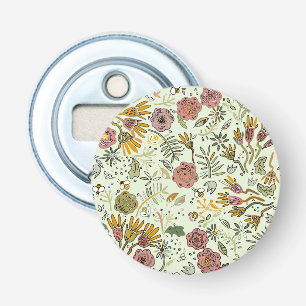Waterverf Bloemen Bijen Elegant Modern Button Flesopener