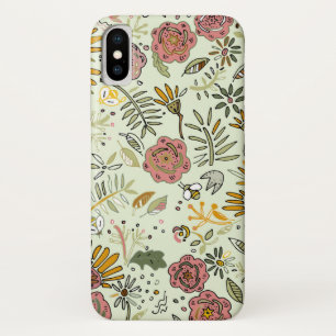 Waterverf Bloemen Bijen Elegant Modern iPhone X Hoesje