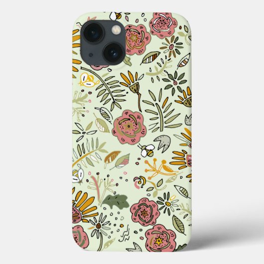 Waterverf Bloemen Bijen Elegant Modern Case-Mate iPhone Case (Achterkant)