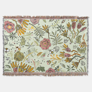 Waterverf Bloemen Bijen Elegant Modern Deken