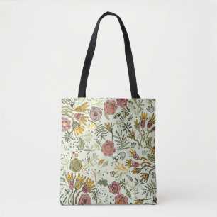 Waterverf Bloemen Bijen Elegant Modern Draagtas