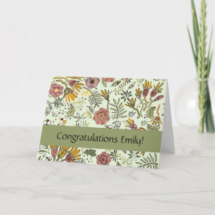 Waterverf Bloemen Bijen Elegant Modern Kaart