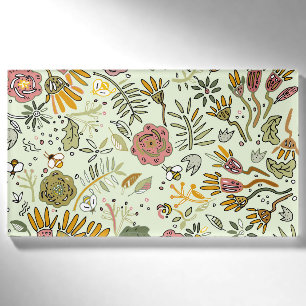 Waterverf Bloemen Bijen Elegant Modern Naambadge