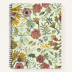 Waterverf Bloemen Bijen Elegant Modern Notitieboek