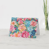  Waterverf Bloemen Blank Note Kaart (Achterkant)