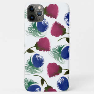 Waterverf Bloemen Blauw Bourgondië Groene Verf iPhone 11 Pro Max Hoesje