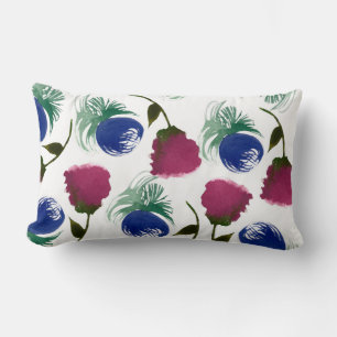 Waterverf Bloemen Blauw Bourgondië Groene Verf Kussen