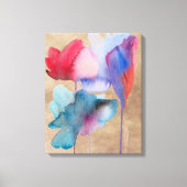 waterverf bloemen blauw en rood modern bloem canvas afdruk (Voorkant)