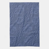 Waterverf bloemen blauw Theedoek (Verticaal)