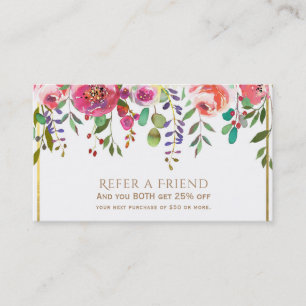 Waterverf Bloemen Bloem Modern Verwijs een Vriend Aanbevelingskaartje