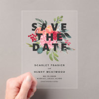 Waterverf Bloemen Boeket Modern Save the Date