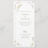 Waterverf Bloemen Boho Ceremonie Huwelijk Programma (Voorkant / Achterkant)