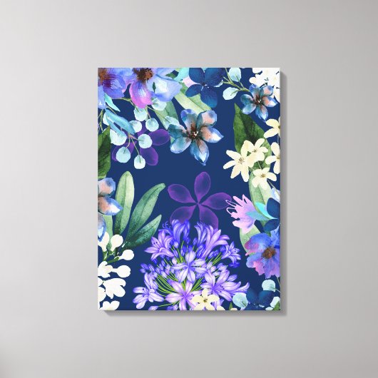 waterverf Bloemen Botanisch gebladerte groen Canvas Afdruk (Voorkant)