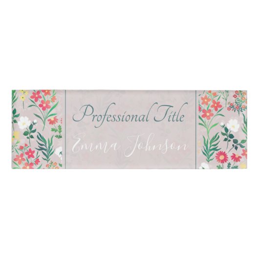  Waterverf Bloemen Botanisch Naambadge (Voorkant)