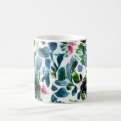 Waterverf bloemen botanisch patroon monogram koffiemok (Center)
