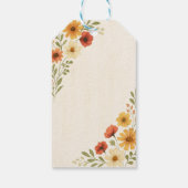 Waterverf Bloemen Botanische bruiloft Dank u Cadeaulabel (Achterkant)