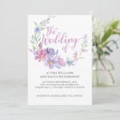 Waterverf Bloemen Botanische krans | Bruiloft Kaar Kaart (Staand voorkant)